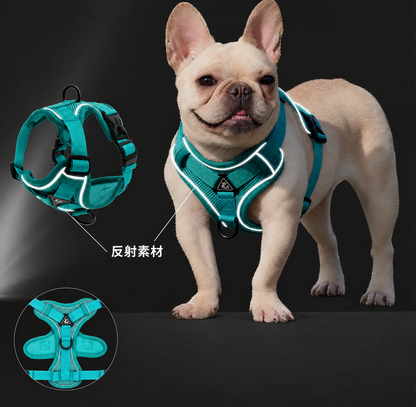 犬用 ノープルハーネス 反射ストリップ付き 小型犬〜大型犬対応